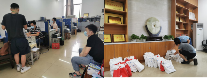 (图为学院教师为学生解决困难)